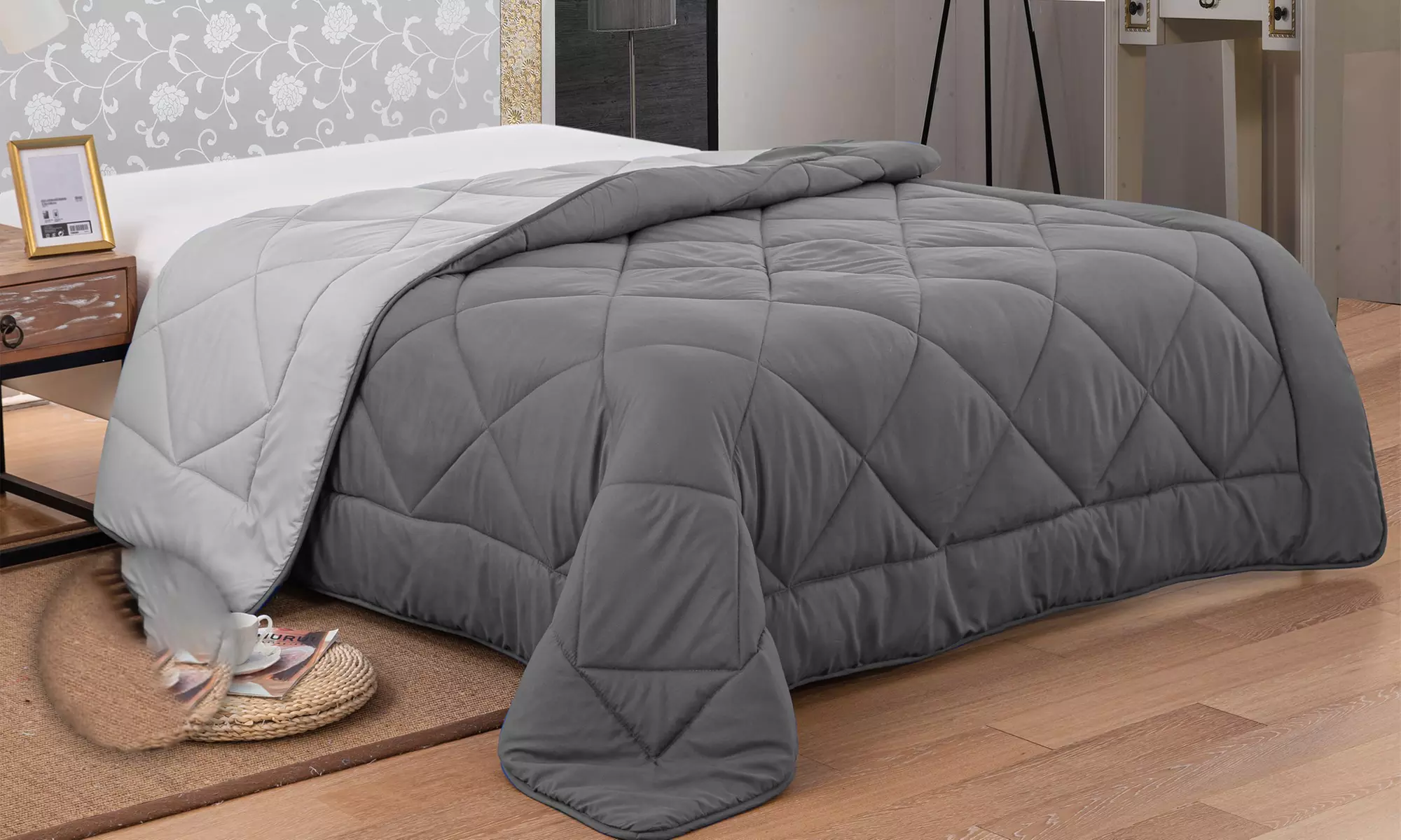 Tweekleurig microvezeldekbed van Herzberg