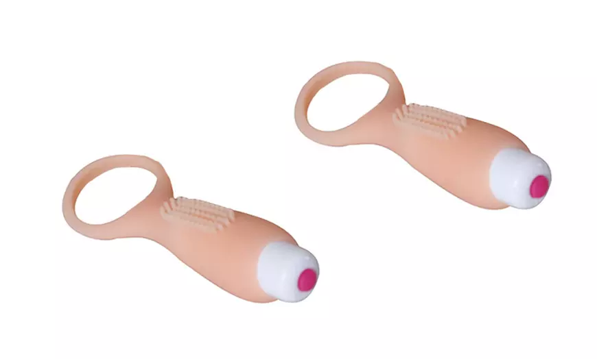 Image 8: Men's Vibrating Penis Rabbit Ring