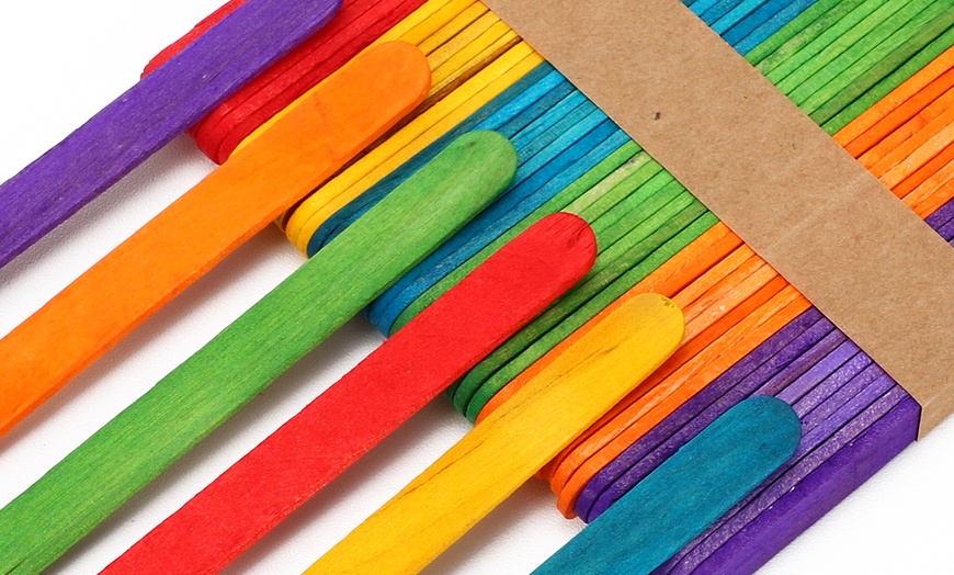 Image 7: Up to 500 Vinsani Coloured Wooden Lolly Sticks