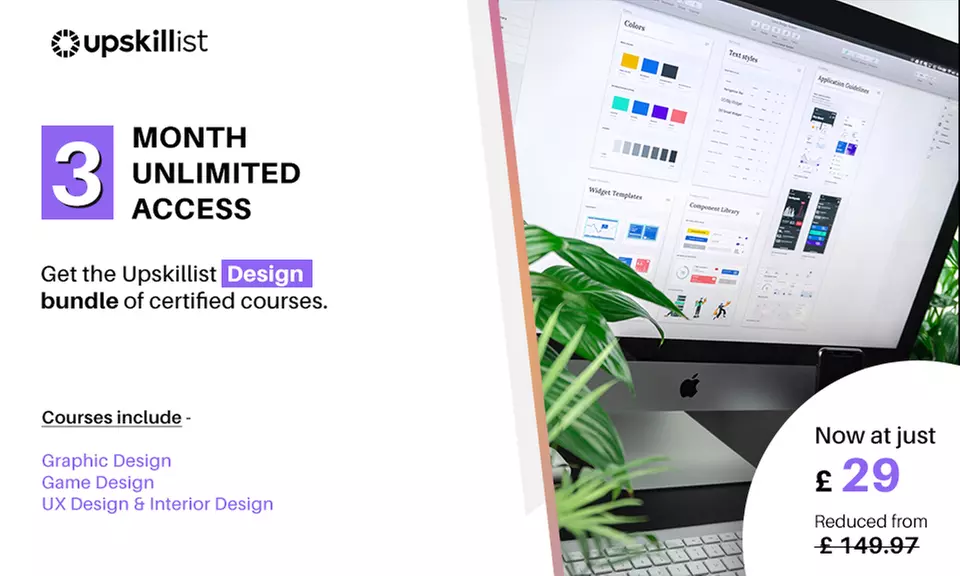 3-, or 6-Month Access to Design Online Course Bundle from Upskillist - Certified Online Courses - Primary Image