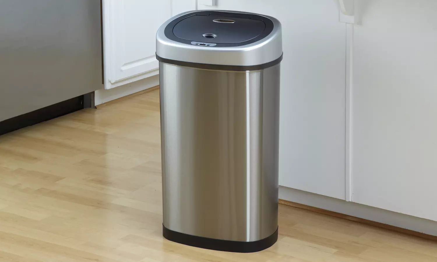 Nine Stars 13.2-Gallon Stainless Steel Touch-Free Sensor Trash Can - Primary Image