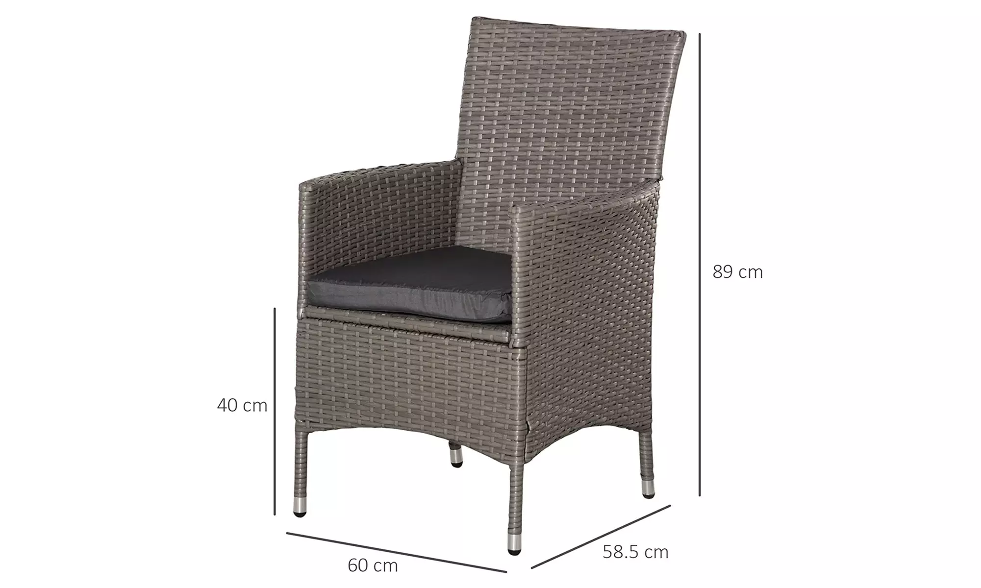 Two Outsunny Rattan-Effect Armchairs