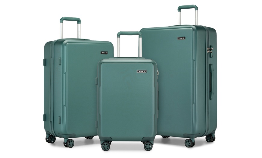 Image 2: One or Three Minimalist Design Hard Shell Luggage Set with TSA Lock 