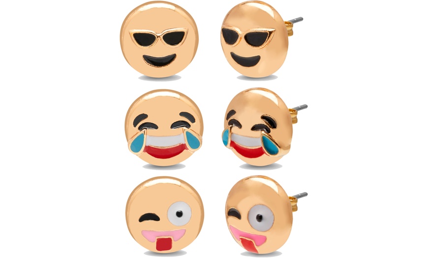 Image 6: OMG Jewel emoji Earrings Set