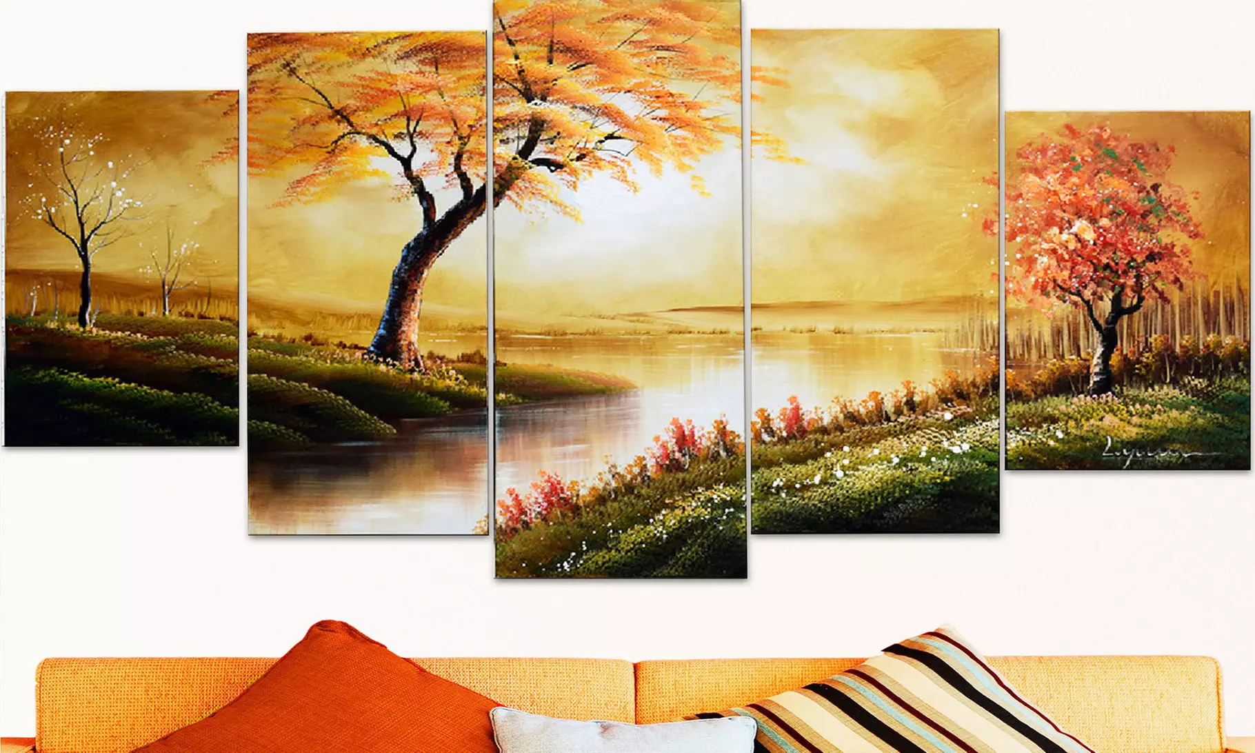Multipanel Hand-Painted Oil Paintings and Gallery-Wrapped Prints on Canvas - Primary Image