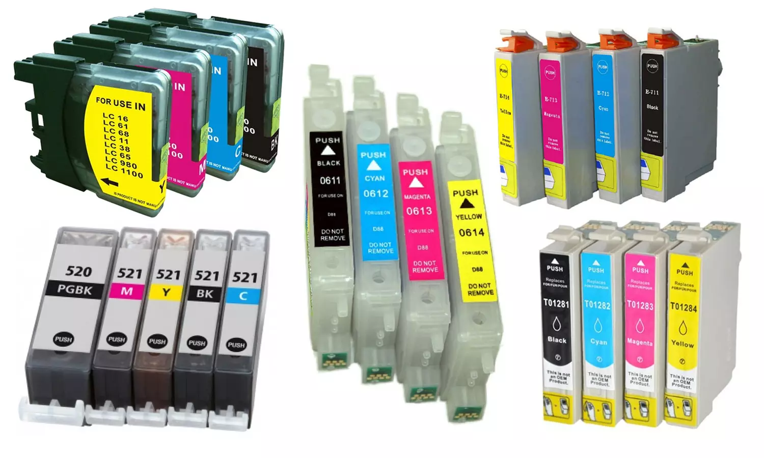 Fino a 12 cartucce compatibili per stampanti Epson, HP, Canon o Brother disponibili in vari modelli - Primary Image