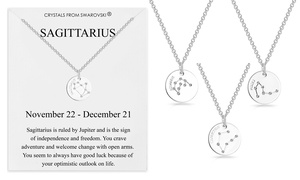 Philip Jones Zodiac Disc Necklace with Crystals From Swarovski®