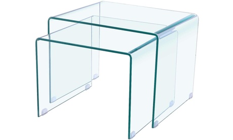 Tavolino in vetro spesso curvo disponibile in 3 modelli
