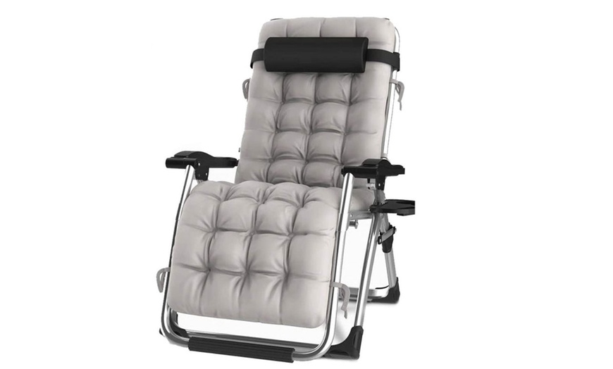 Image 5: Deluxe Padded Seat Extra Wide Gravity Chair 