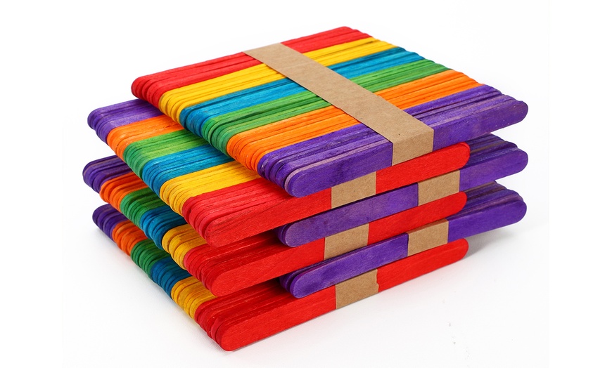 Image 2: Up to 500 Vinsani Coloured Wooden Lolly Sticks