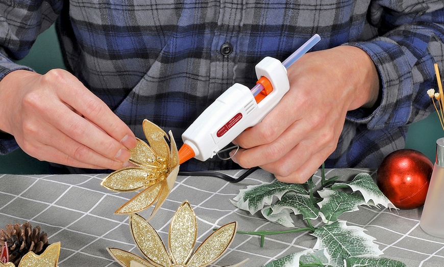 Image 3: Mini Hot Melt Glue Gun with Stand and 50 Glue Sticks