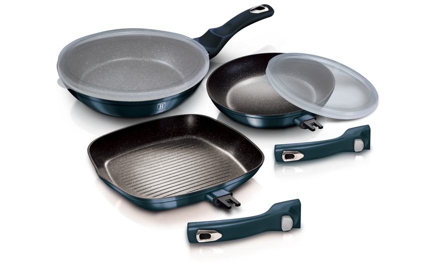 Image 2: Berlinger Haus 5 Pc Frying Pan Set With Grill And Detachable Handles