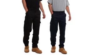  Two-Pack of Men’s Cargo Knee Pad Work Trousers 