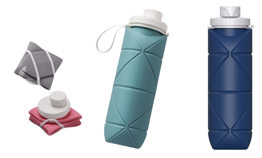 Image 1: Silicone Foldable Water Bottle