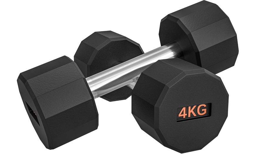 Image 7: SPORTNOW Set of 2 Dumbbell Weights 2-12kg