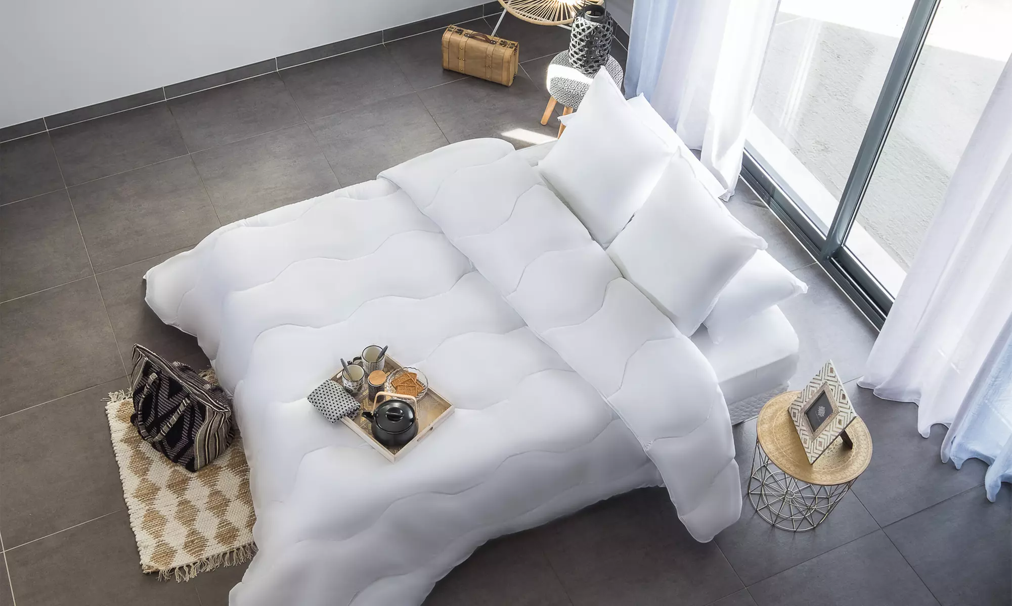 Couette 500g/m² et 1 ou 2 oreillers anti-acariens Phytopure huiles essentielles de la marque Blanrêve - Second Medium