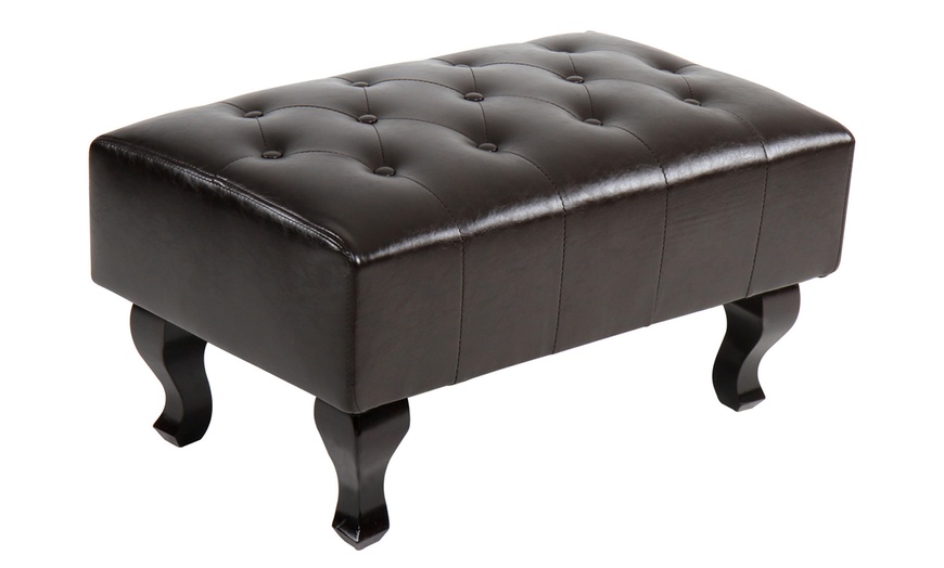 Image 5: Faux Leather Armchair and Footstool 