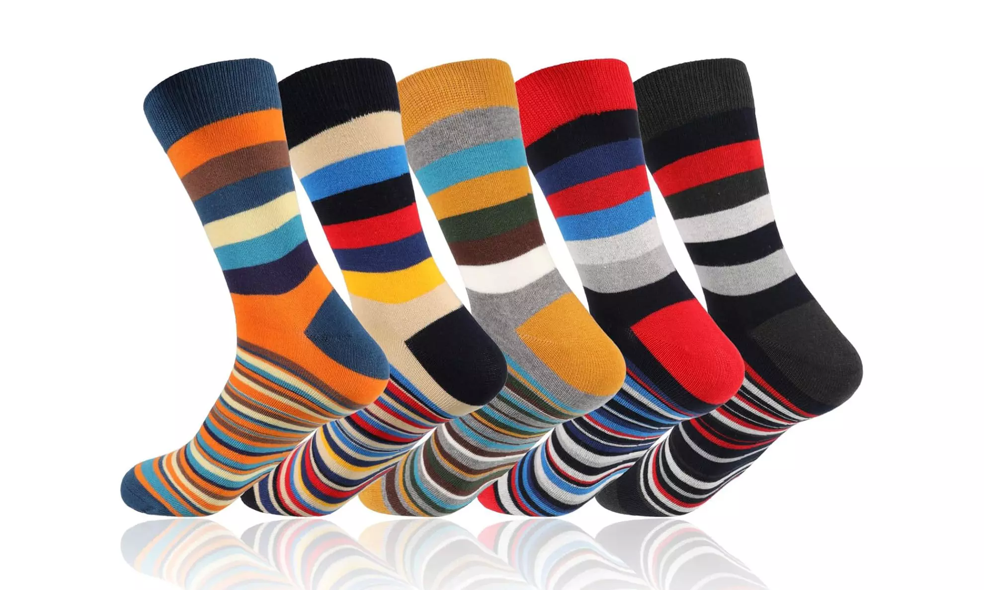 1, 5 of 10 paar gestreepte sokken