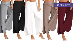 Wide-Leg Split Harem Pants