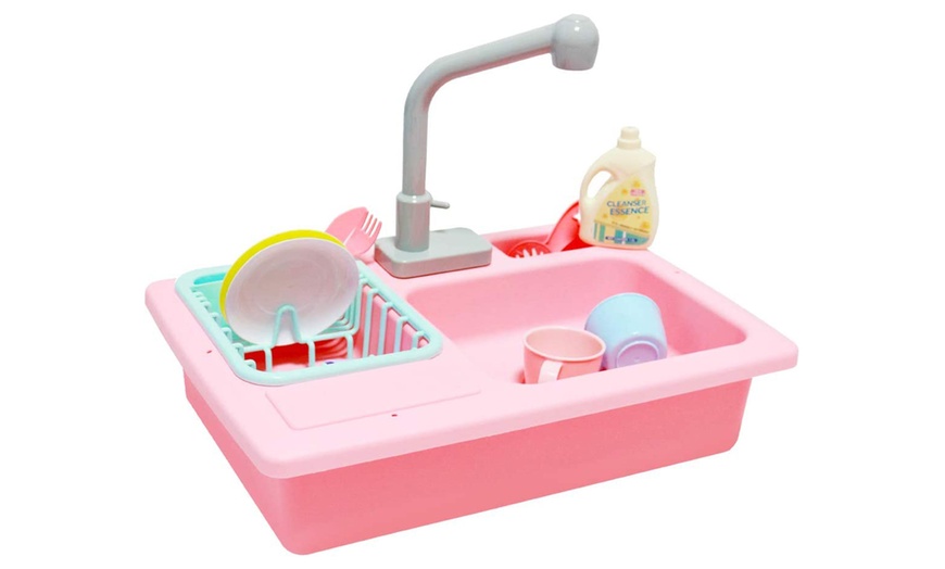 Image 3: Kids' Pretend Kitchen Sink Playset