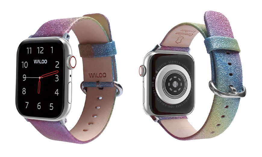 Image 6: Waloo Shiny Leather Band for Apple Watch Series 1–5