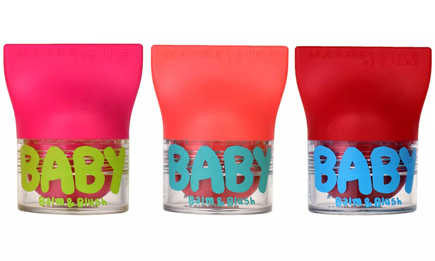 Set di 3 balsami per labbra Maybelline che servono anche come fard per le guance - Primary Image