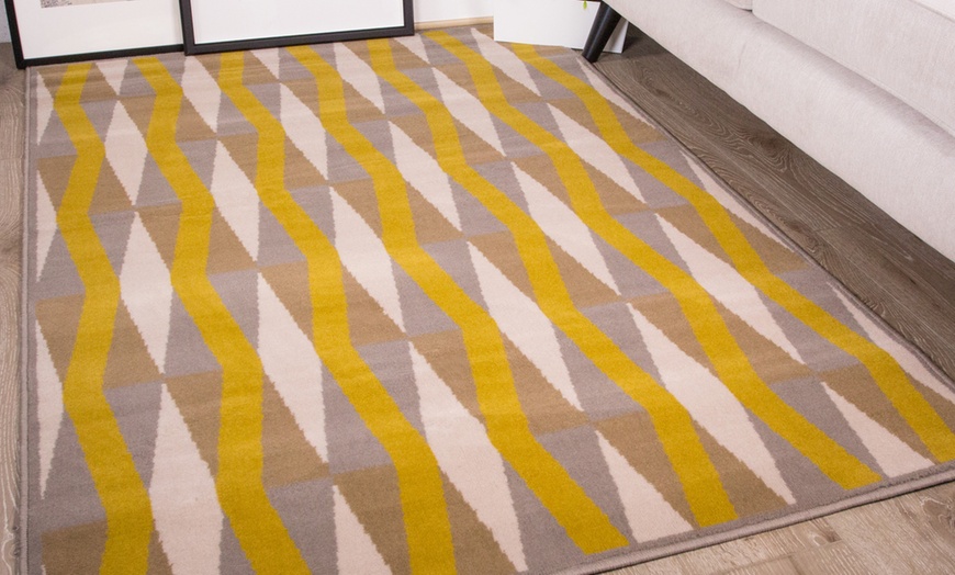 Image 3: Modern Ochre Rug