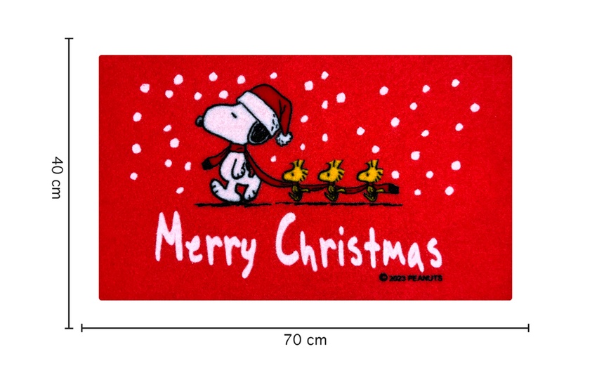 Image 10: 1 o 2 zerbini in stile natalizio Snoopy Peanuts