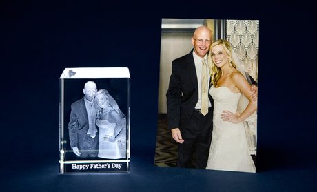 Custom Laser Engraved Photo Crystal Portraits from 3D Laser Gifts