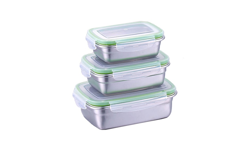 Image 6: 3 Stainless Steel Lunch Boxes
