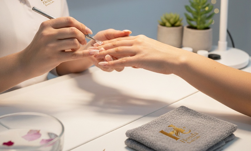 Image 1: Hard Gel or Acrylic Extensions with Gelish, Nail Art, Pedi or Blow-Dry