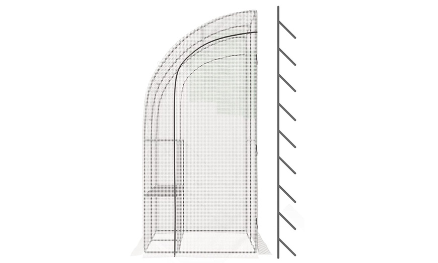 Image 3: Outsunny Walk-In Lean to Wall Greenhouse with Windows and Doors
