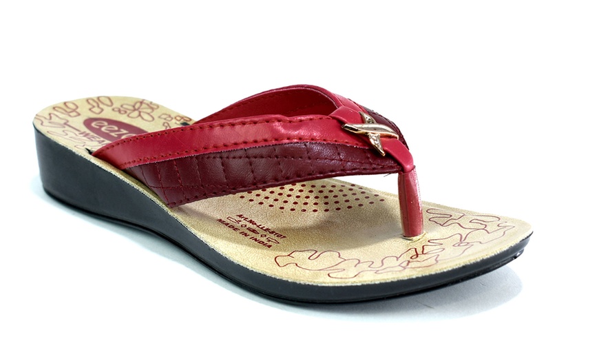 Image 14: Women's Low Wedge Flip Flops