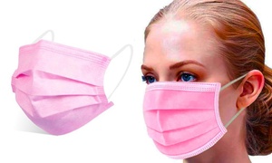  Pink 3-Ply Face Masks 