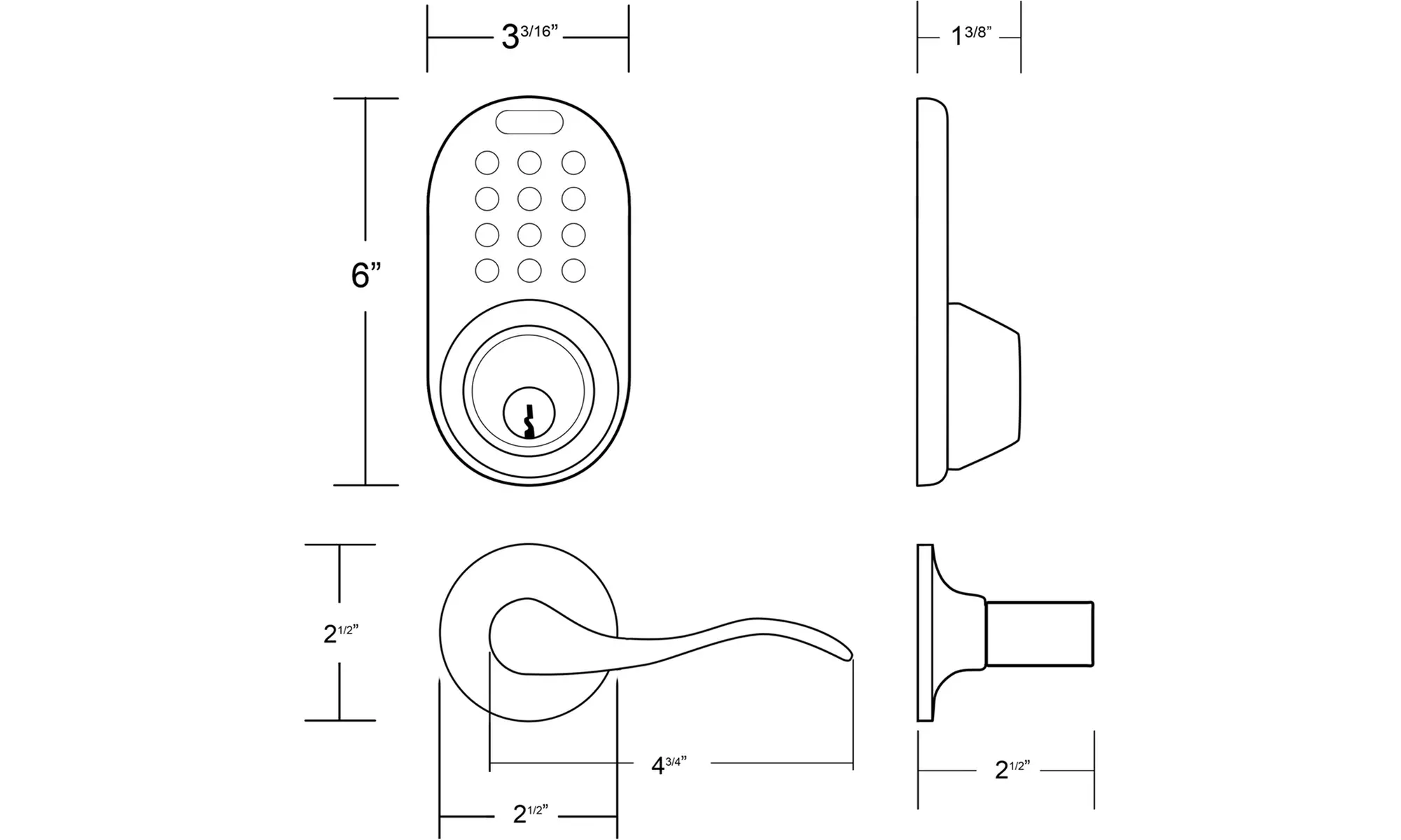MiLocks Keyless Entry Deadbolt and Lever Combo - Second Medium