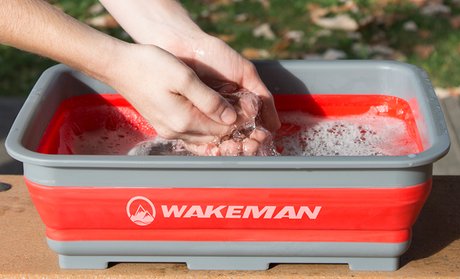 Wakeman 10L Collapsible Portable Camping Wash Basin!