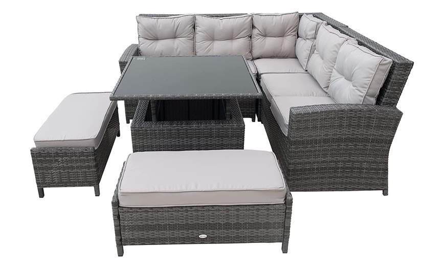 Image 1: Outsunny Six-Piece Rattan Set