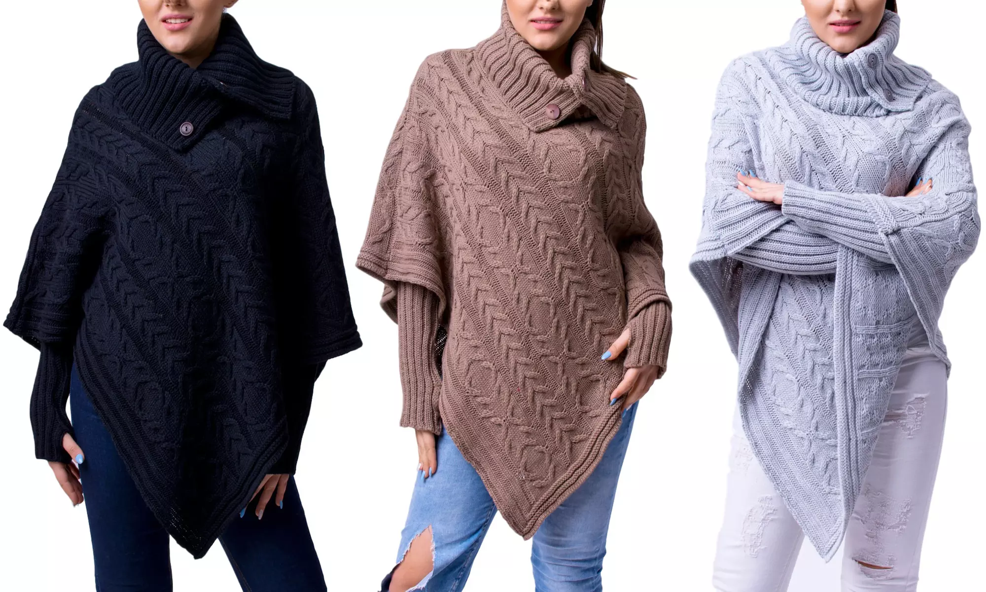 1 ou 2 ponchos en maille Erin marque Amour'elle - Primary Image