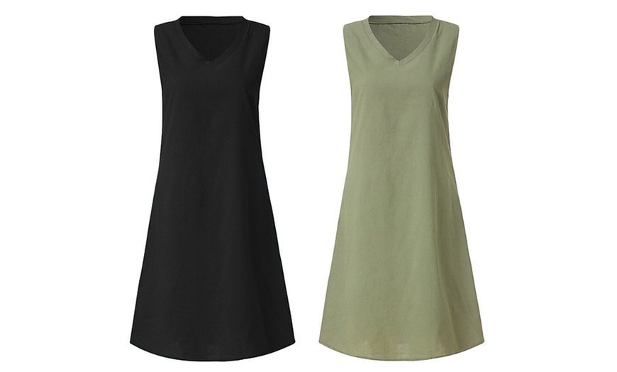 Image 11: V-Neck Sleeveless Dress