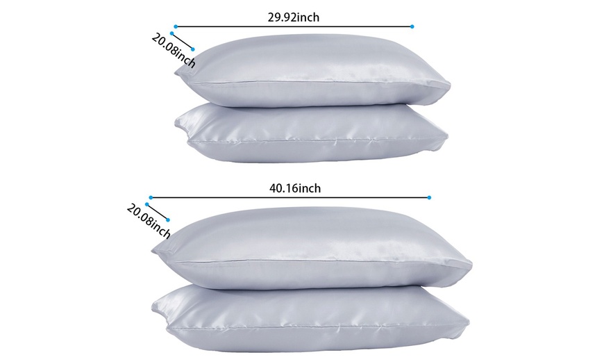 Image 9: Soft Satin Silk Pillowcase Pillow Cover for Hair and Skin