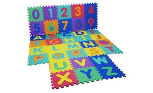 One or Two 36-Piece Kids' Foam ABC Puzzle Floor Mat Sets