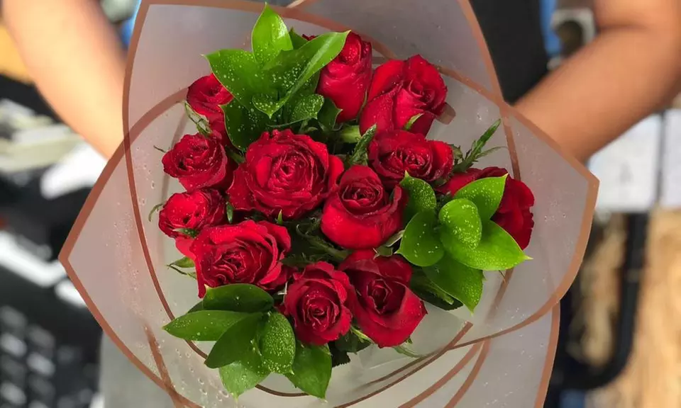 Handcrafted Rose Bouquets, 12 to 100 Roses Choice of Color