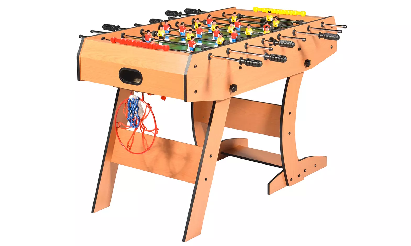 Baby Foot Table de jeu 3 en 1 pliable avec panier de basket et jeu de fléchettes - Primary Image