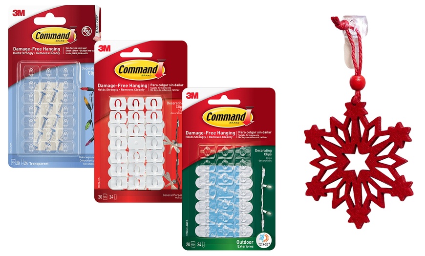 Image 1: 3M Command Xmas Decorating Clips