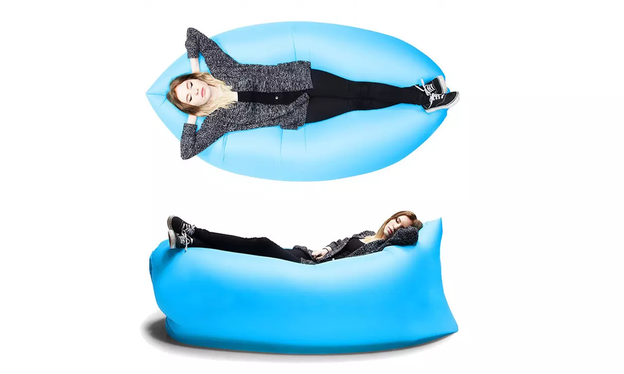 Classic or Deluxe Inflatable Pouch Couch with Personalized Carry Case or Sunshade (Up to 57% Off) - Second Medium