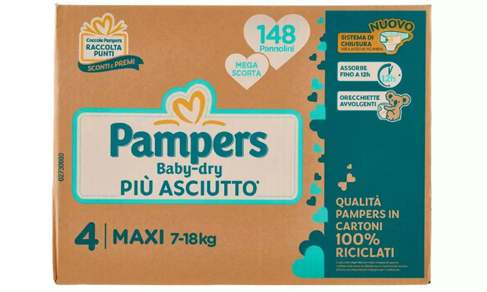 Fino a 168 pannolini Pampers Baby dry
