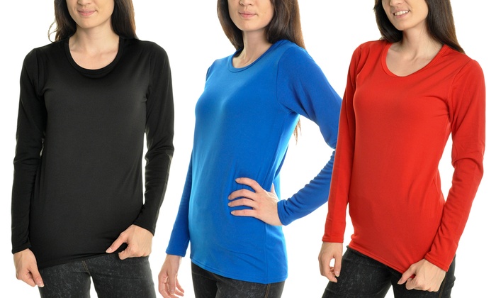 women's fleece lined thermal top