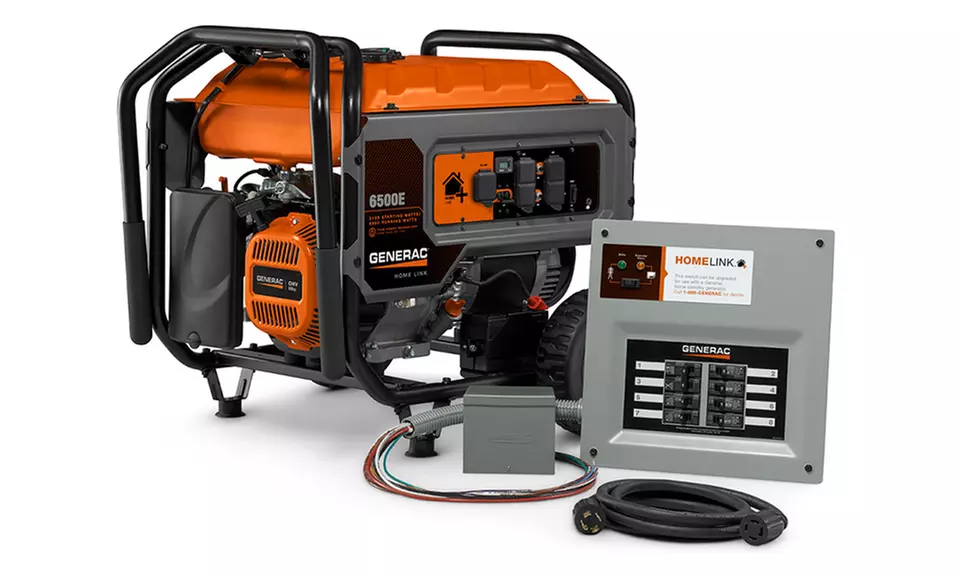 Generac Homelink 6500W Portable Generator with Upgradeable Manual Transfer Switch - Primary Image