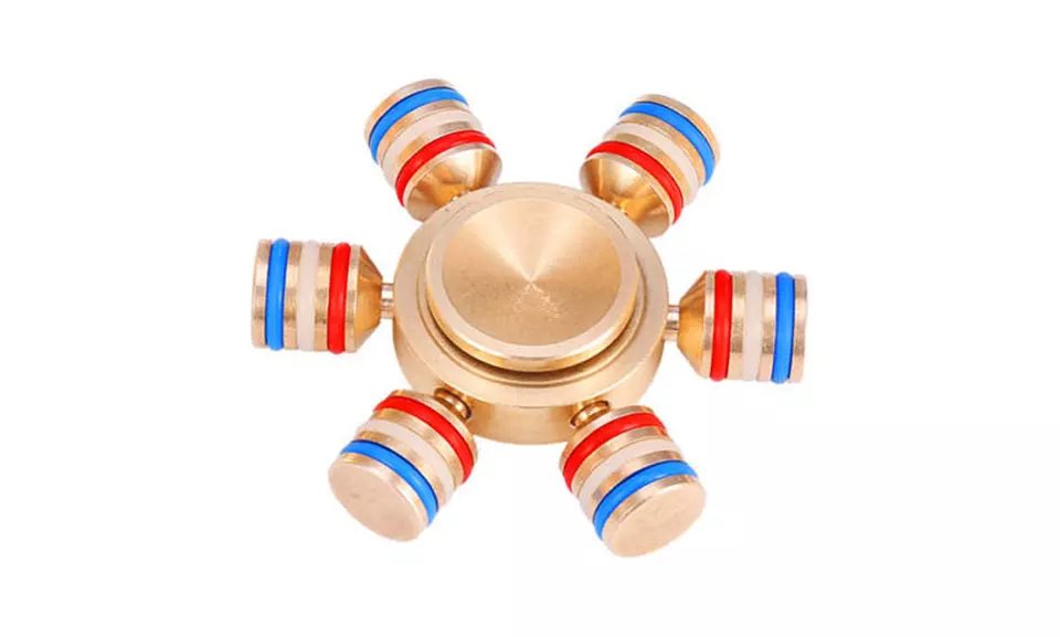DIY 6-Arm Brass Fidget Spinner - Primary Image