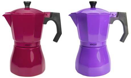 Caffettiera italiana Jocca in alluminio disponibile in 2 colori